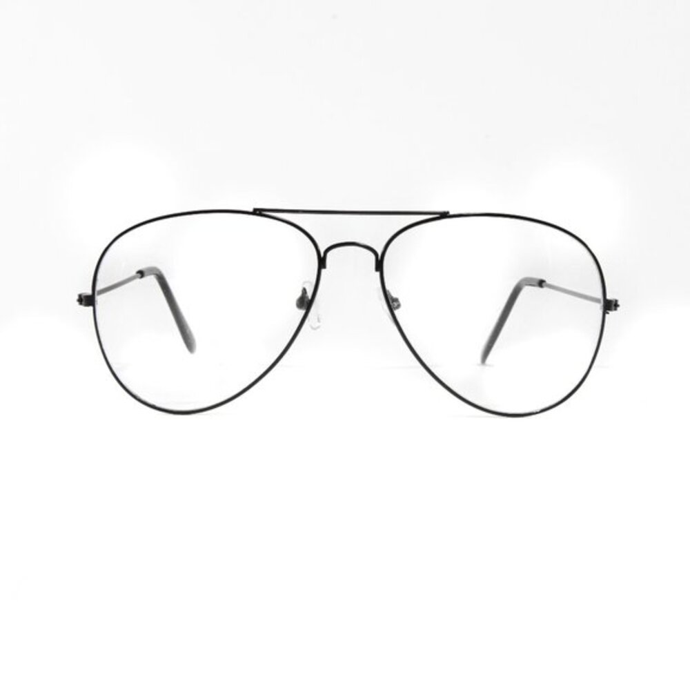 Aviator Clear Transparent UV Sunglasses Reading Black Frame Glasses